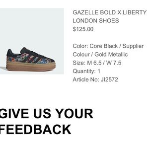 Adidas Gazelle Bold Shoes - Black and Gold